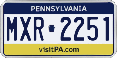 PA license plate MXR2251