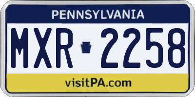 PA license plate MXR2258