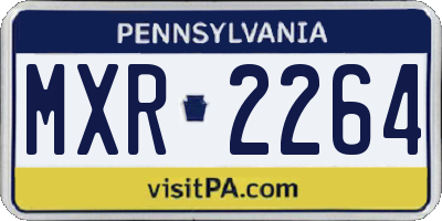PA license plate MXR2264