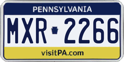 PA license plate MXR2266
