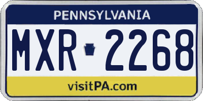 PA license plate MXR2268