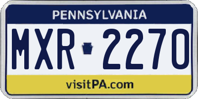 PA license plate MXR2270