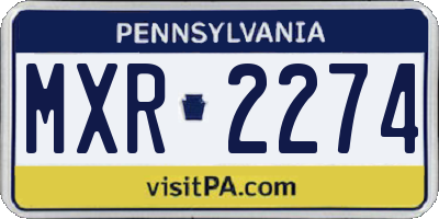 PA license plate MXR2274