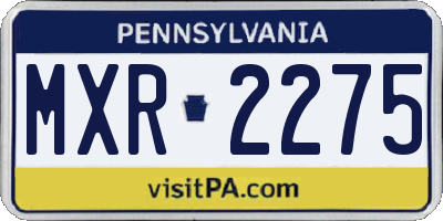 PA license plate MXR2275