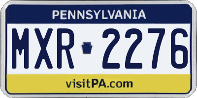 PA license plate MXR2276