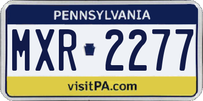 PA license plate MXR2277