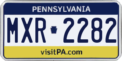 PA license plate MXR2282