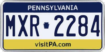 PA license plate MXR2284