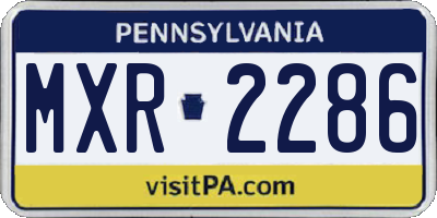 PA license plate MXR2286