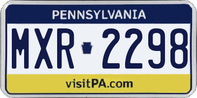 PA license plate MXR2298