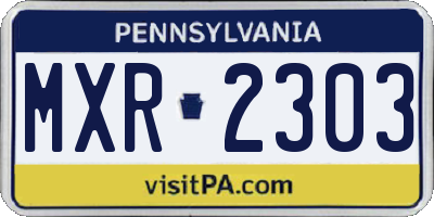 PA license plate MXR2303