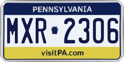 PA license plate MXR2306