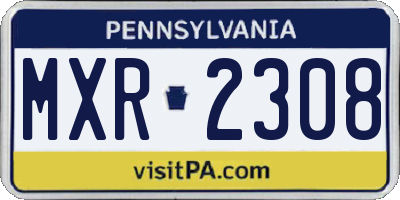 PA license plate MXR2308