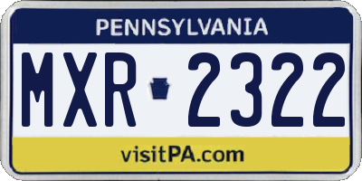 PA license plate MXR2322