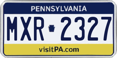 PA license plate MXR2327