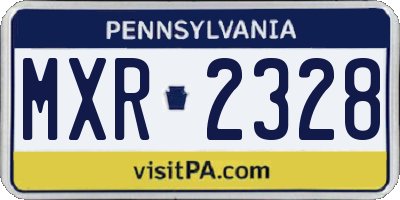 PA license plate MXR2328