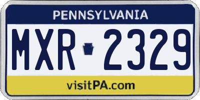 PA license plate MXR2329