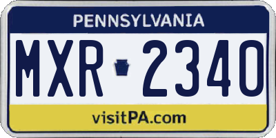 PA license plate MXR2340