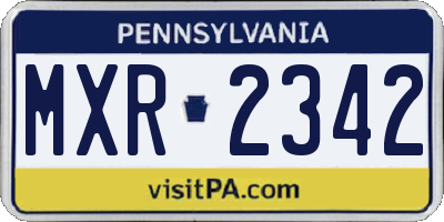 PA license plate MXR2342