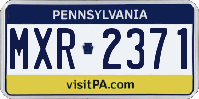 PA license plate MXR2371