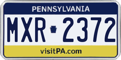 PA license plate MXR2372