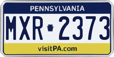 PA license plate MXR2373