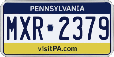 PA license plate MXR2379