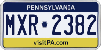 PA license plate MXR2382