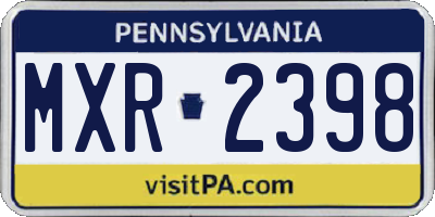 PA license plate MXR2398
