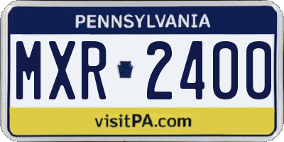 PA license plate MXR2400