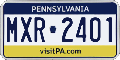 PA license plate MXR2401