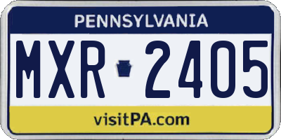 PA license plate MXR2405