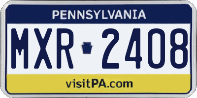 PA license plate MXR2408