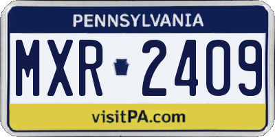PA license plate MXR2409