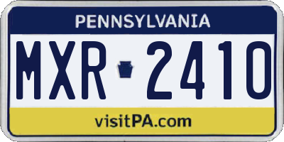 PA license plate MXR2410