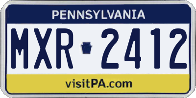 PA license plate MXR2412