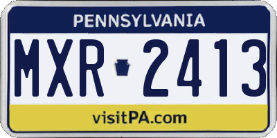 PA license plate MXR2413