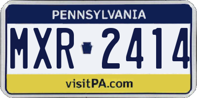 PA license plate MXR2414