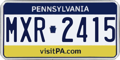 PA license plate MXR2415