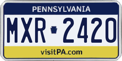 PA license plate MXR2420