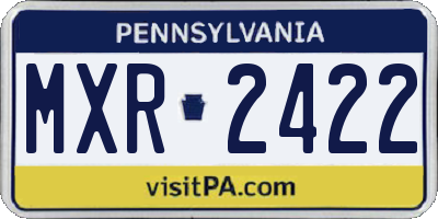 PA license plate MXR2422