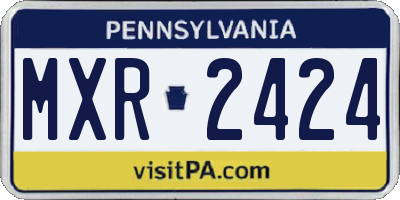 PA license plate MXR2424