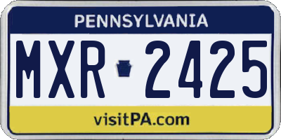 PA license plate MXR2425