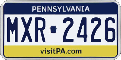 PA license plate MXR2426