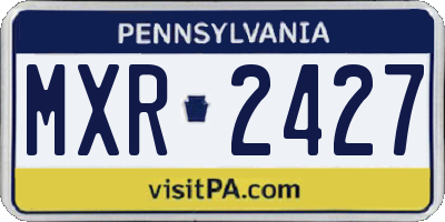 PA license plate MXR2427