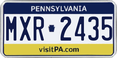 PA license plate MXR2435