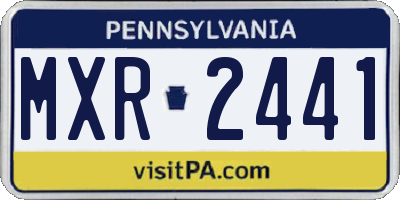 PA license plate MXR2441