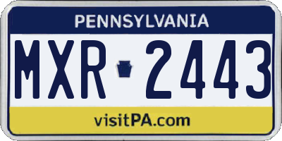 PA license plate MXR2443