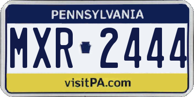 PA license plate MXR2444