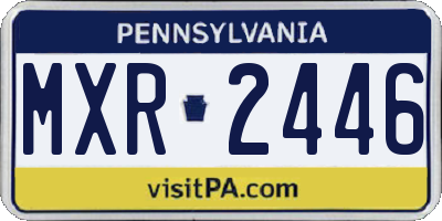 PA license plate MXR2446